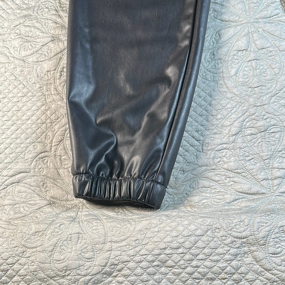 H&M Black Faux Leather Jogger Sweatpants - Picture 6 of 11